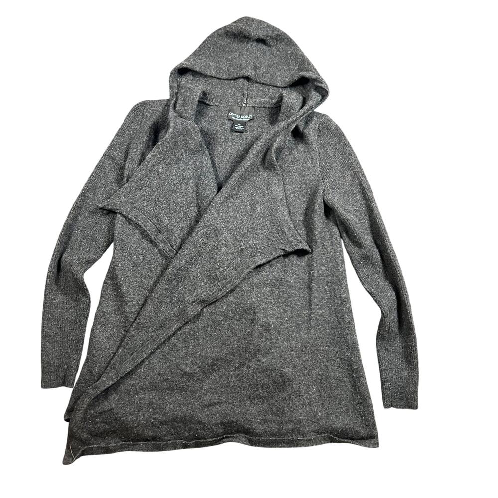 Cynthia Rowley Gray 100% Merino Wool Open Cardigan Sweater Women Size M